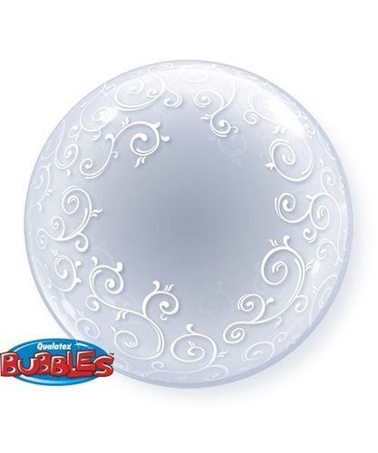 Palloncino Qualetex - Bubbles - Trasparente con decori 61 cm