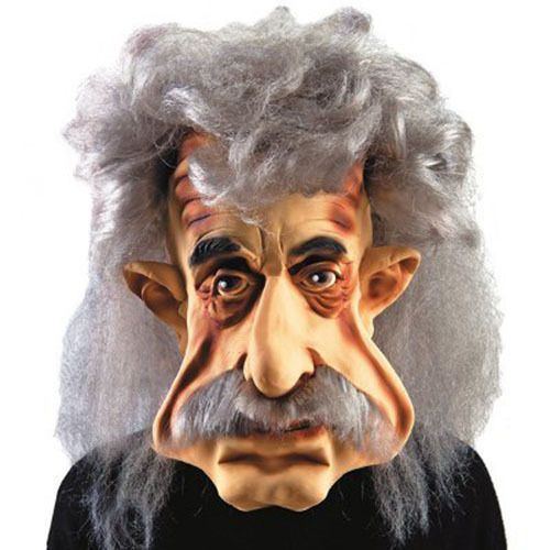 Maschera Gigante Albert Einstein in Lattice con Capelli