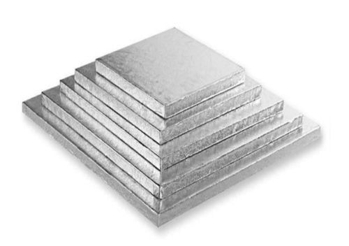 Sottotorta Rigido Quadrato Argento 45x45 cm Spessore 1,2 cm