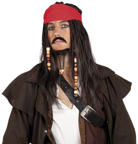 Parrucca Uomo Pirata Jack Sparrow