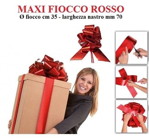 Nastro Maxi Splendid Fiocco Rosso Ø 35 cm x 70 mm
