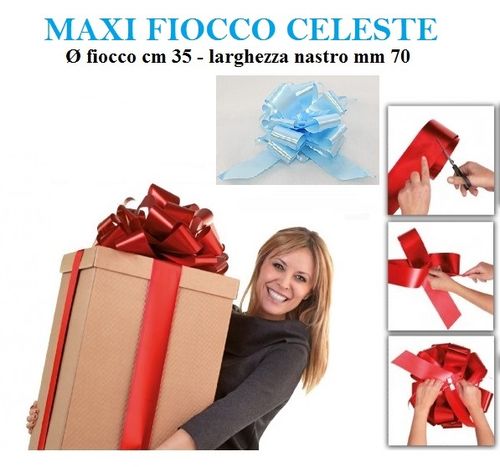 Nastro Maxi Fiocco Celeste Ø 35 cm x 70 mm