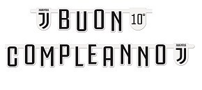 Festone Juventus in cartoncino Buon Compleanno 294x20 cm