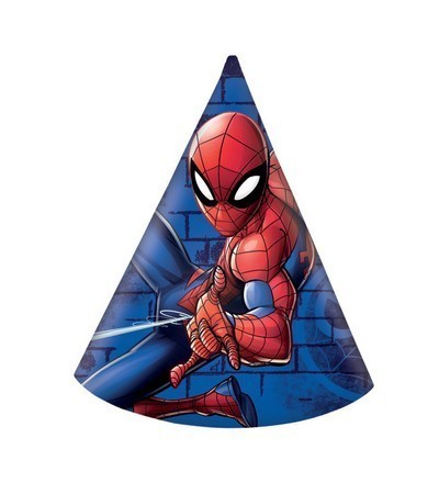 Cappellini in cartoncino Spiderman 6 pz