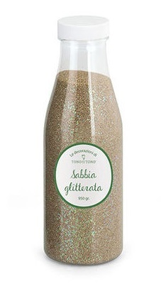 Bottiglia Sabbia Naturale Glitterata 950 gr