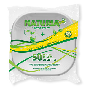 Piatti Quadri 16,5 cm PLA Bianco 50 pz - Biodegradabili - Compostabili