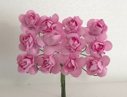 Fiore in Carta Rosellina Artificiale Rosa 12 pz