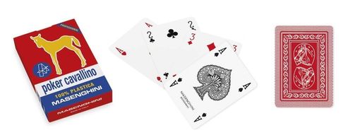 Carte Poker Cavallino Dorso Rosso Plastica 100%