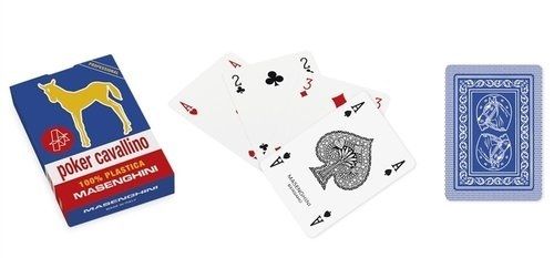Carte Poker Cavallino Dorso Blu Plastica 100%