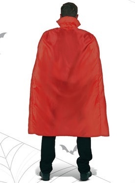 Mantello con Colletto Rosso Adulto 140 cm Taglia UNICA