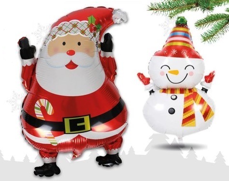 Palloncino Mylar Super Shape 100 cm Natalizio - Babbo Natale o Pupazzo Neve 1 pz