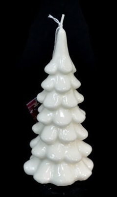 Candela a Forma di Albero Bianco diam 8,5 cm h 18 cm