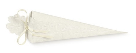 Cono in Cartoncino Matelassè Bianco 15,5 cm 10 pz