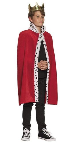 Mantello da Re Rosso con bordo Bianco e Nero 80 cm