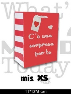 1 Busta in Carta 11x13x6 cm San Valentino Rossa con Frase