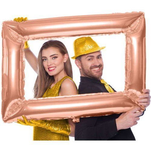 Palloncino Mylar Super Shape 85x60 cm Cornice Selfie Rosa Gold