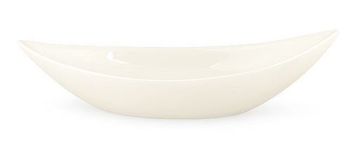Centrotavola in Ceramica Bianco a Barchetta 40x13x8,5 cm