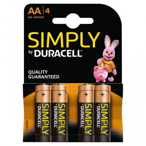 4 Batterie Stilo AA Duracell Simply
