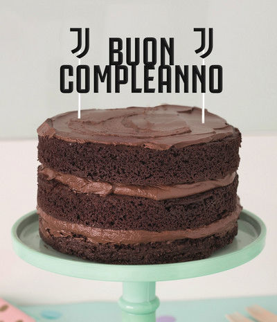 Decorazione per torta Buon Compleanno Juventus 17x h 18 cm