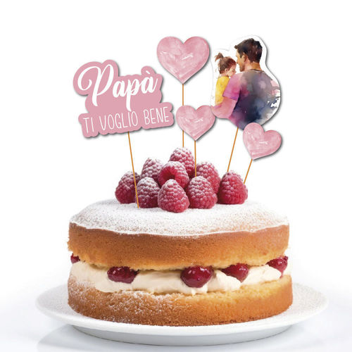 Cake Topper festa del papà rosa