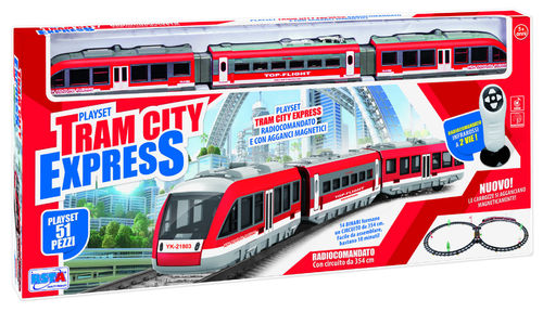 Tram City Express circuito 387 cm con Radiocomando Infrarossi