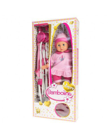 Bambola Amore 40 cm Nena con passeggino