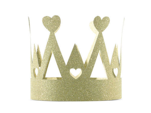 Corona in Cartoncino 10 cm Oro Glitter