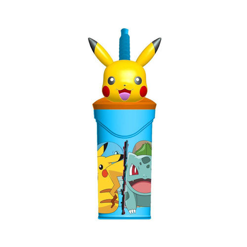 Pokemon Bicchiere con cannuccia 3D Tritan 360 ml