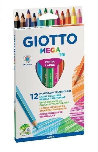 Giotto Mega Pastelli a colori triangolari conf da 12 pz