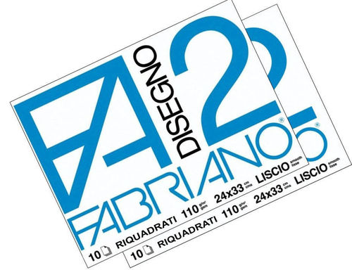 1 Fabriano Album 24x33 cm Liscio Riquadrato 10 Fogli