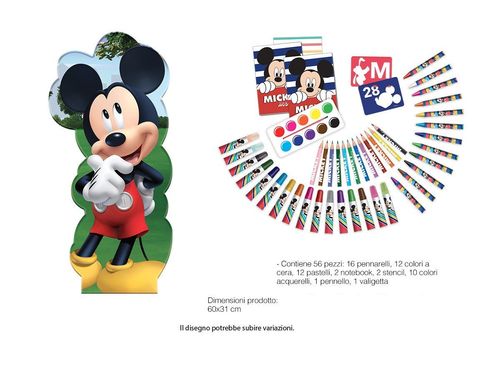 Maxi Set Sagomato Mickey Mouse con Colori e Accessori