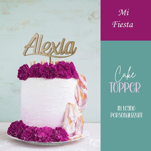 Cake Topper in Legno 15 cm da Personalizzare