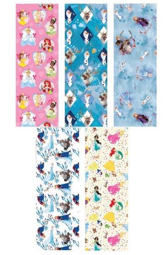 1 Rotolo Carta Regalo 70x200 cm Principesse Disney/Frozen Fantasie Assortite