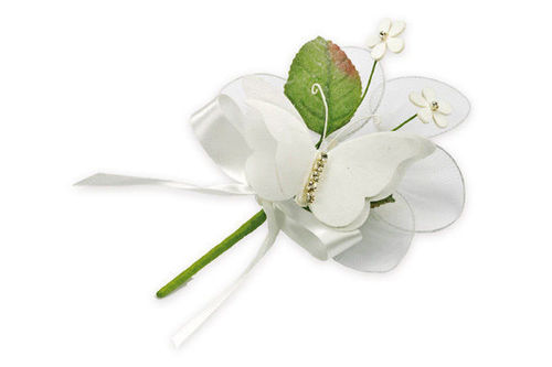 Farfalla Bouquet Bianco con Portaconfetti conf da 6 pz
