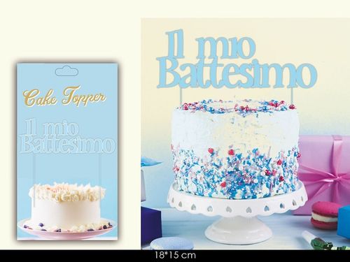 Cake Topper Il Mio Battesimo Azzurro