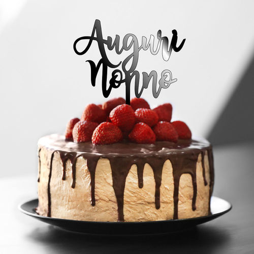 1 Cake Topper Auguri Nonno in plexiglass Colori Assortiti