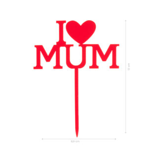 Cake Topper I Love Mamma Rosso