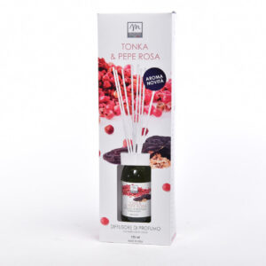Diffusore di essenza con bacchetti 125 ml Tonka e Pepe Rosa