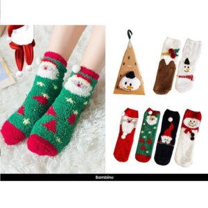 1 Paio di Calze Natalizie taglia bambino in scatola regalo Modelli assortiti