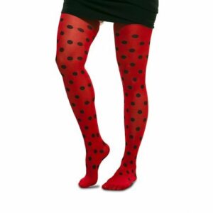 Calze a pois rosse e nere Ladybug taglia unica donna