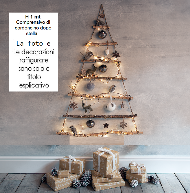 Albero di Natale da Parete in legno con Stella