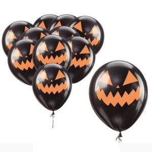 Palloncini Neri 30 cm Zucca di Halloween 10 pz