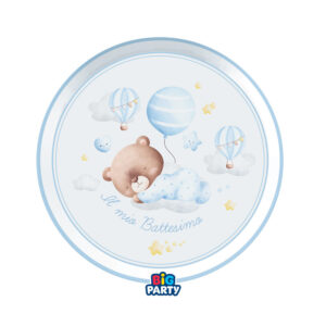 Piatti 18 cm Battesimo Baby Bear Celeste 6 pz
